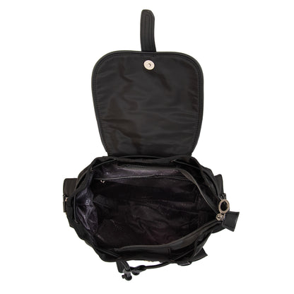 Mochila con tapa ximena negro