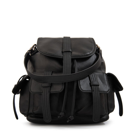 Mochila con tapa ximena mediana negro