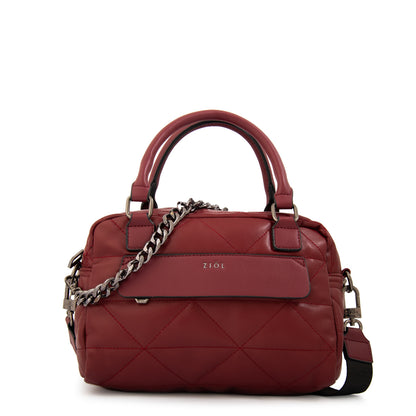 Cartera bandolera con asas brenda mediana burdeo