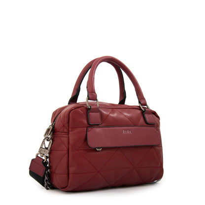 Cartera bandolera con asas brenda mediana burdeo