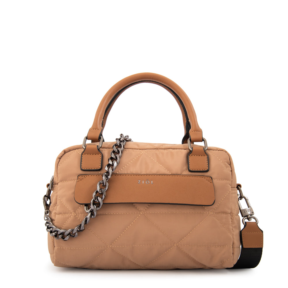 Cartera bandolera con asas brenda mediana beige