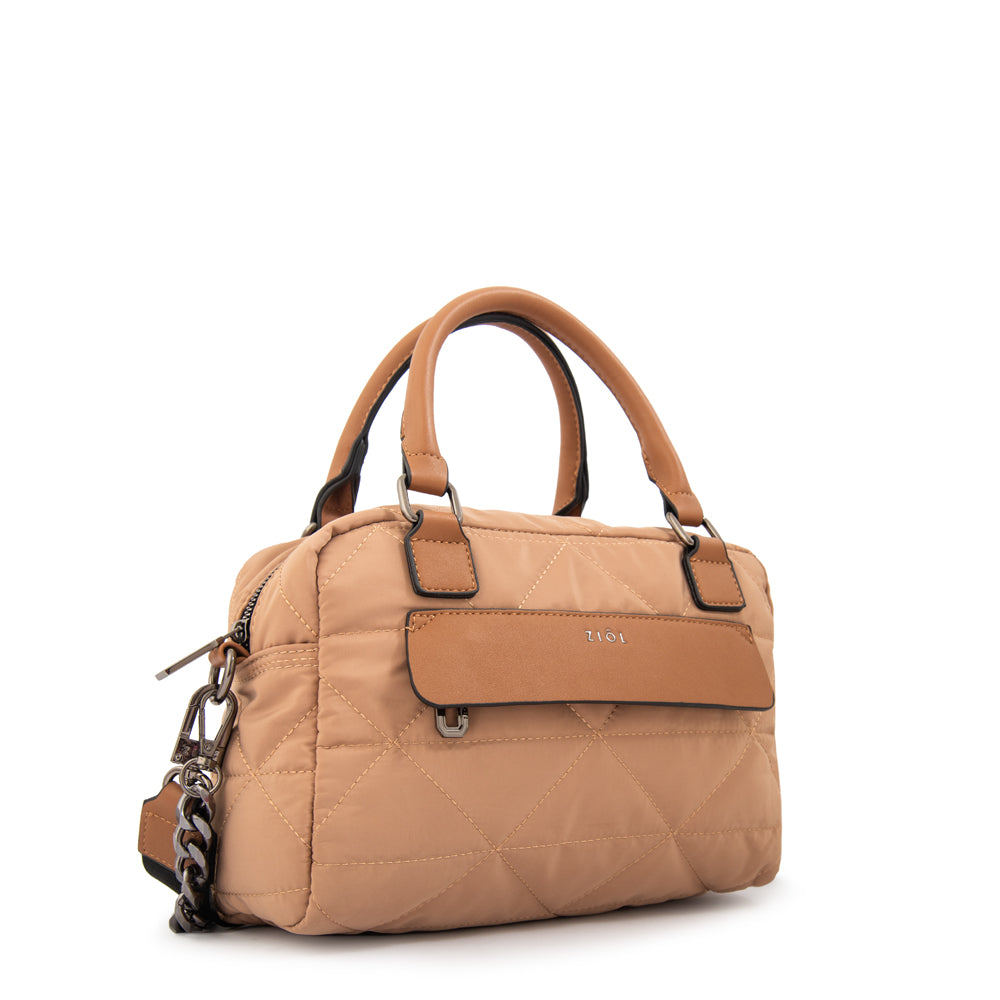 Cartera bandolera con asas brenda mediana beige