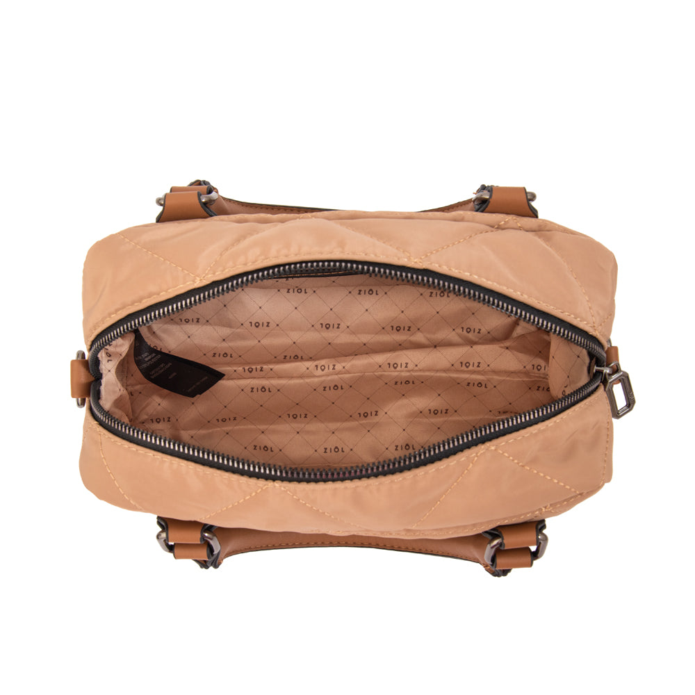 Cartera bandolera con asas brenda mediana beige