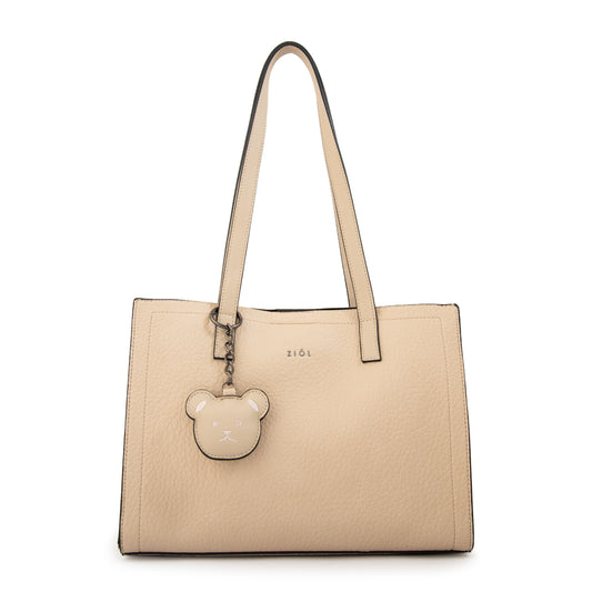 Cartera tote florencia mediana blanco crudo