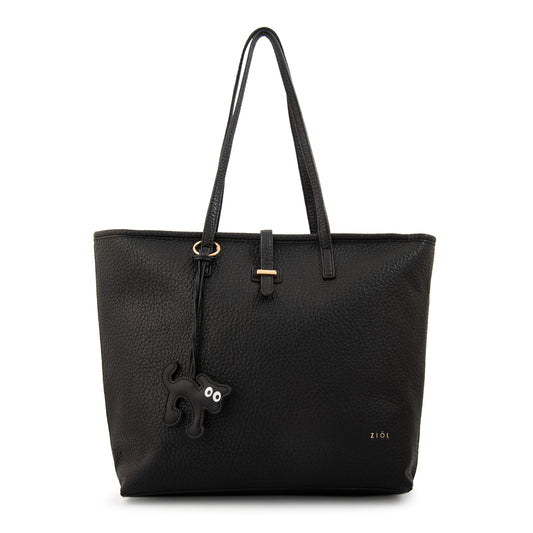 Cartera tote shopping bianca grande negro