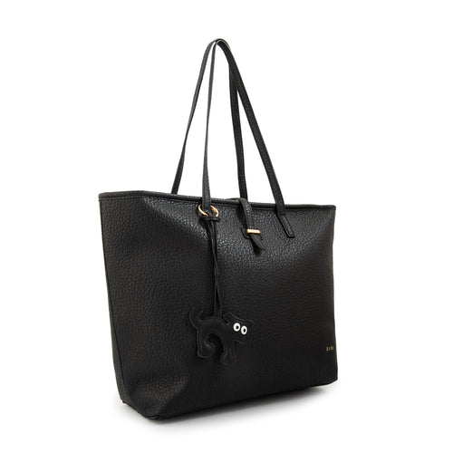 Cartera tote shopping bianca negro