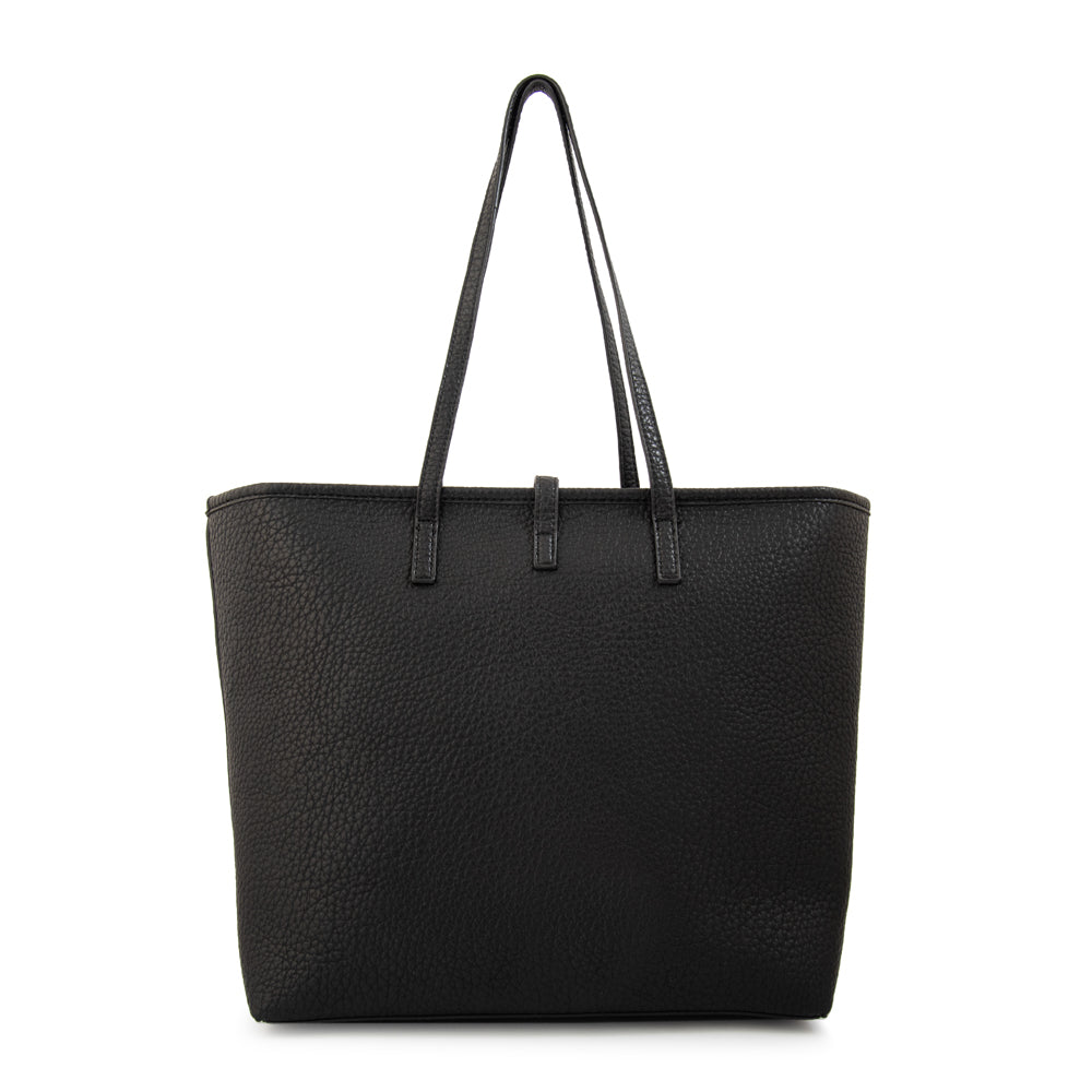 Cartera tote shopping bianca grande negro