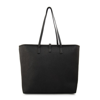 Cartera tote shopping bianca grande negro