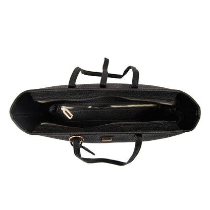 Cartera tote shopping bianca grande negro