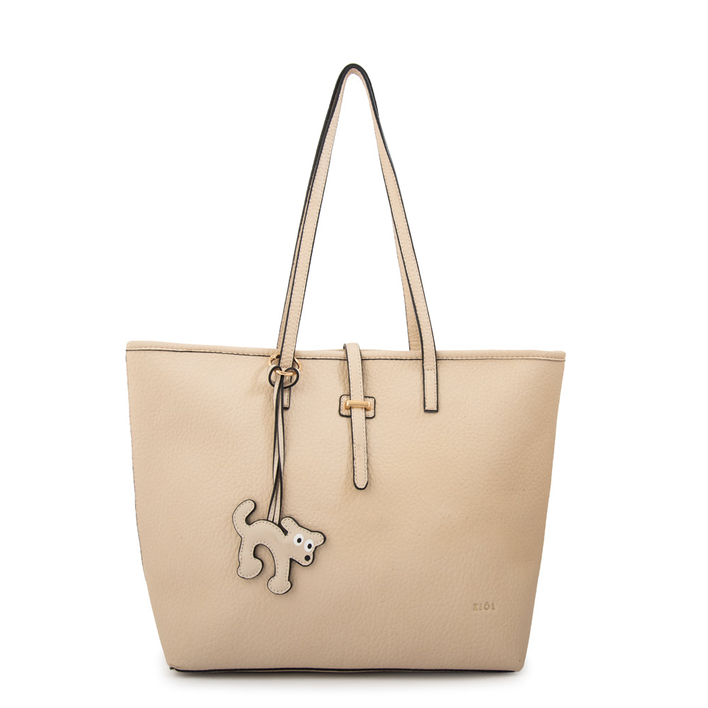 Cartera tote shopping bianca grande