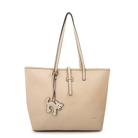 Cartera tote shopping bianca grande blanco crudo