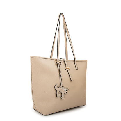 Cartera tote shopping bianca grande blanco crudo
