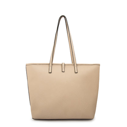 Cartera tote shopping bianca grande blanco crudo