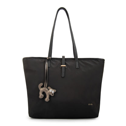 Cartera tote shopping bianca grande negro