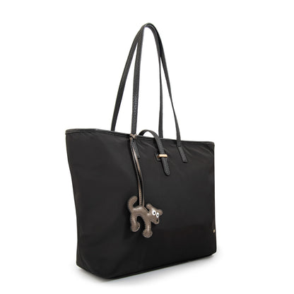Cartera tote shopping bianca grande negro