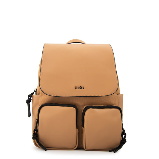 Mochila con tapa selina mediana beige