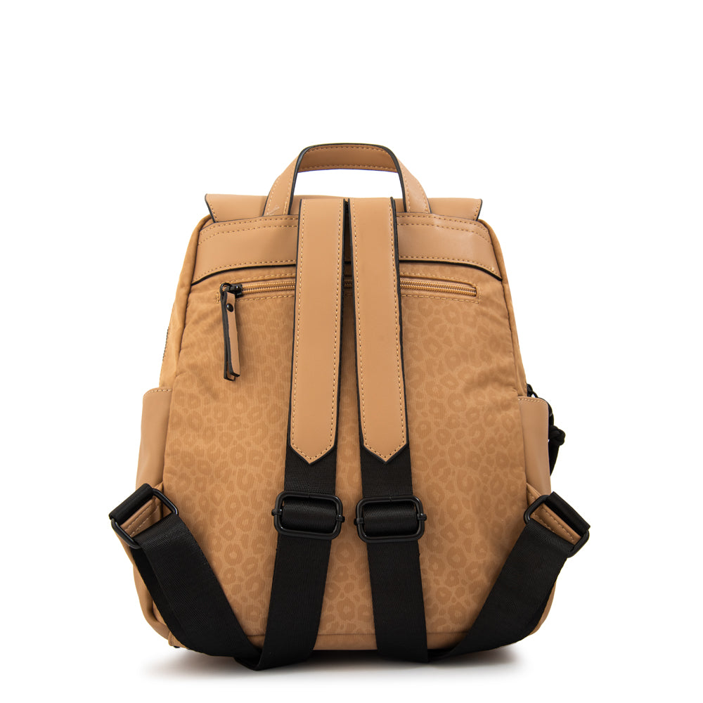 Mochila con tapa selina mediana beige