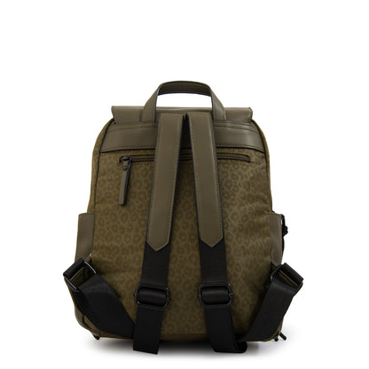 Mochila con tapa selina mediana verde oliva