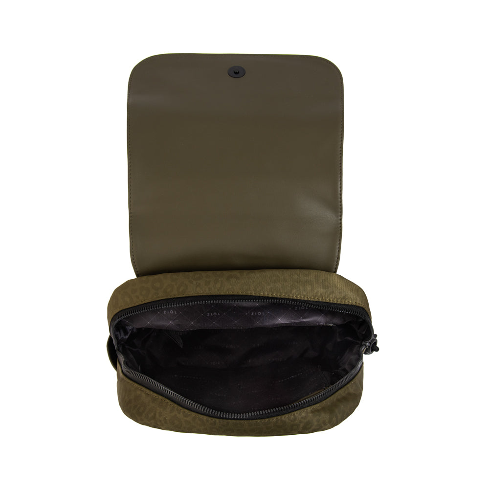 Mochila con tapa selina mediana verde oliva