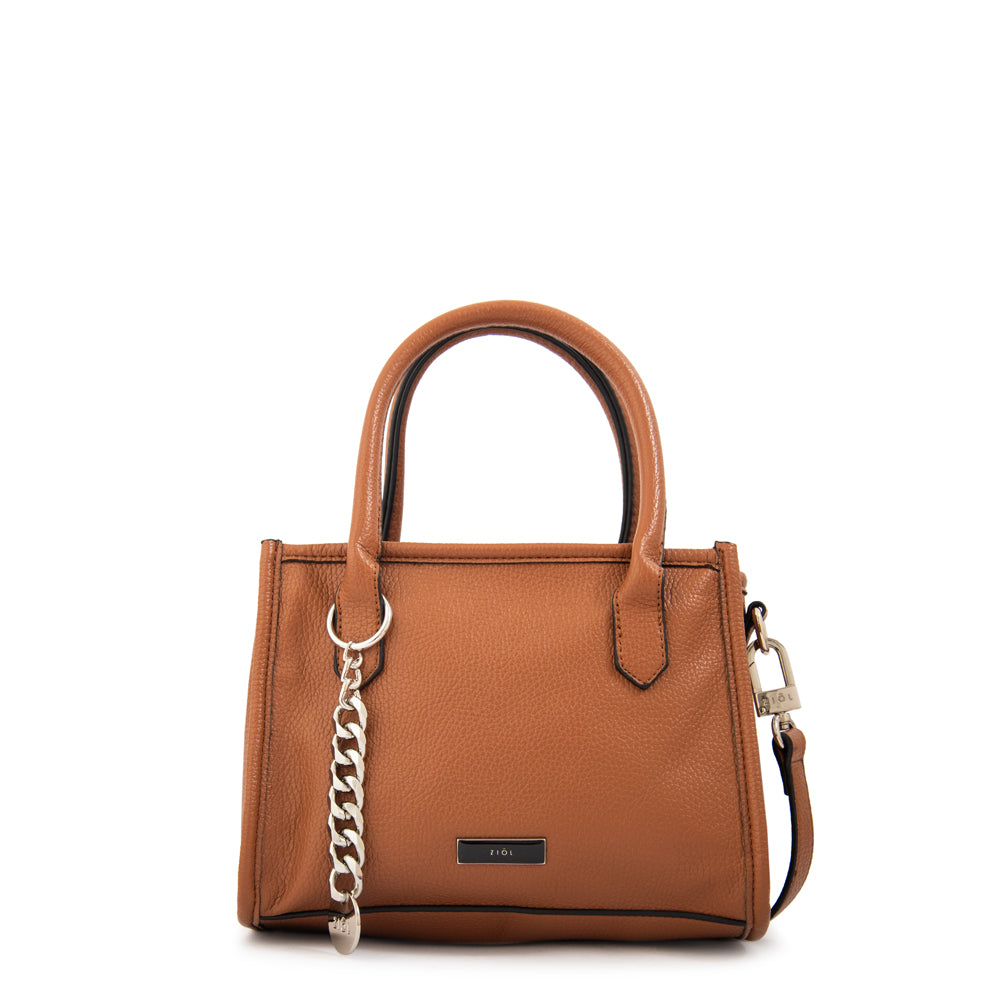 Cartera bandolera con asas renatta mediana café
