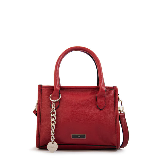 Cartera bandolera con asas renatta mediana rojo oscuro