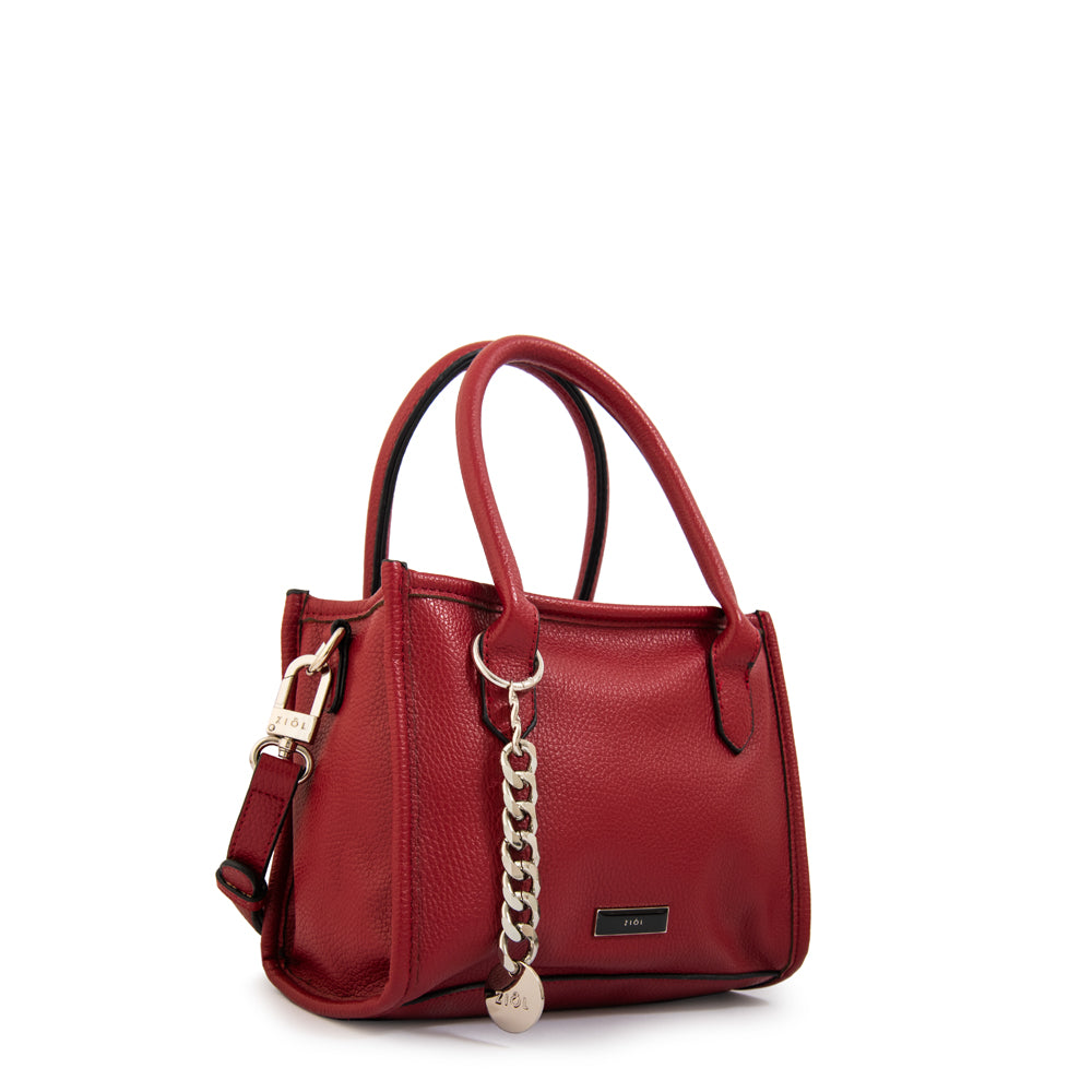 Cartera bandolera con asas renatta mediana rojo oscuro