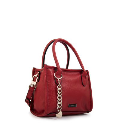 Cartera bandolera con asas renatta mediana rojo oscuro