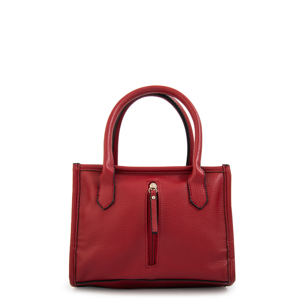 Cartera bandolera con asas renatta mediana rojo oscuro
