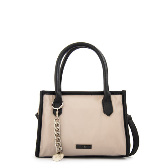 Cartera bandolera con asas renatta mediana blanco crudo