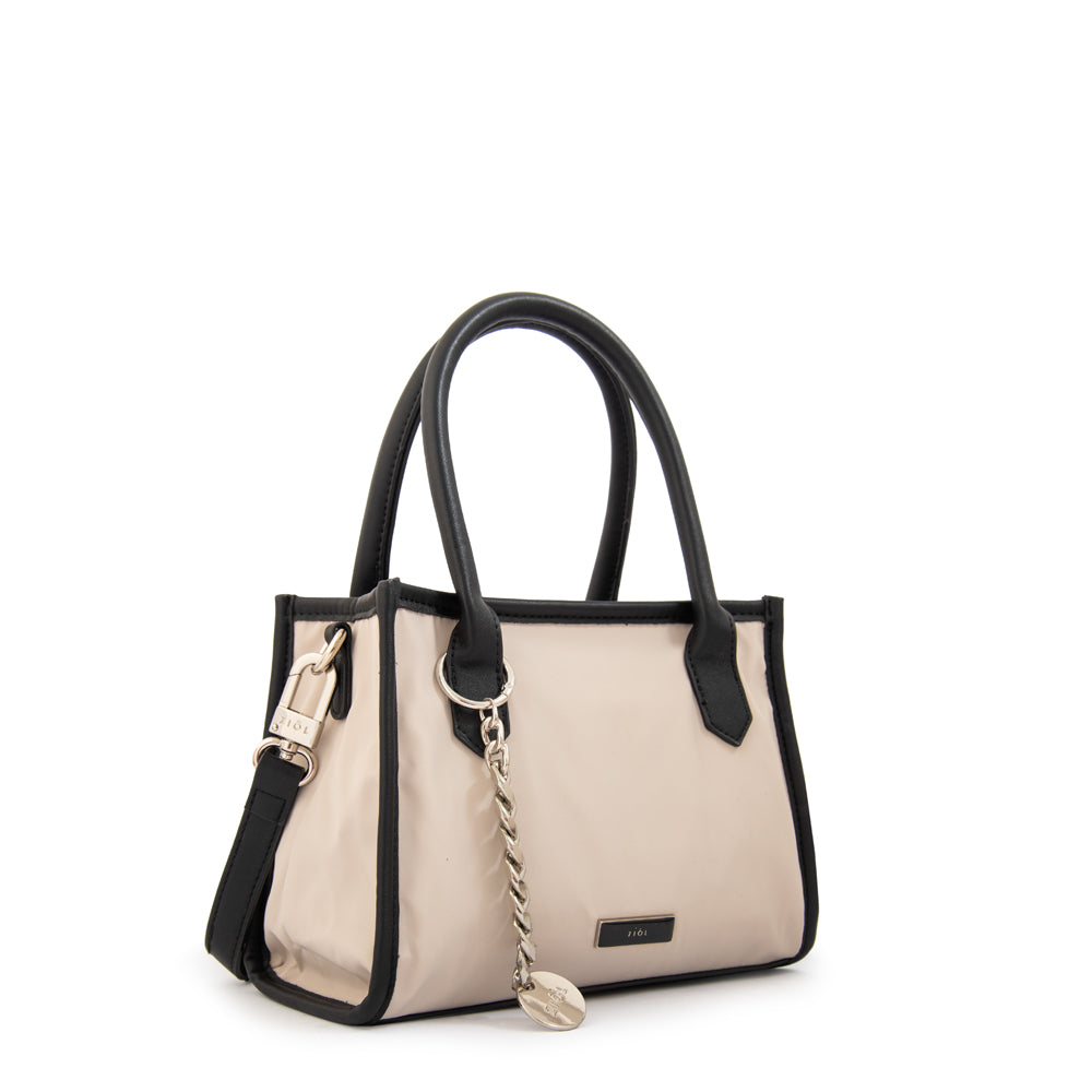 Cartera bandolera con asas renatta mediana blanco crudo