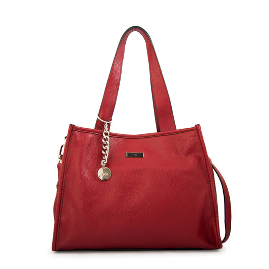 Cartera tote renatta mediana rojo oscuro