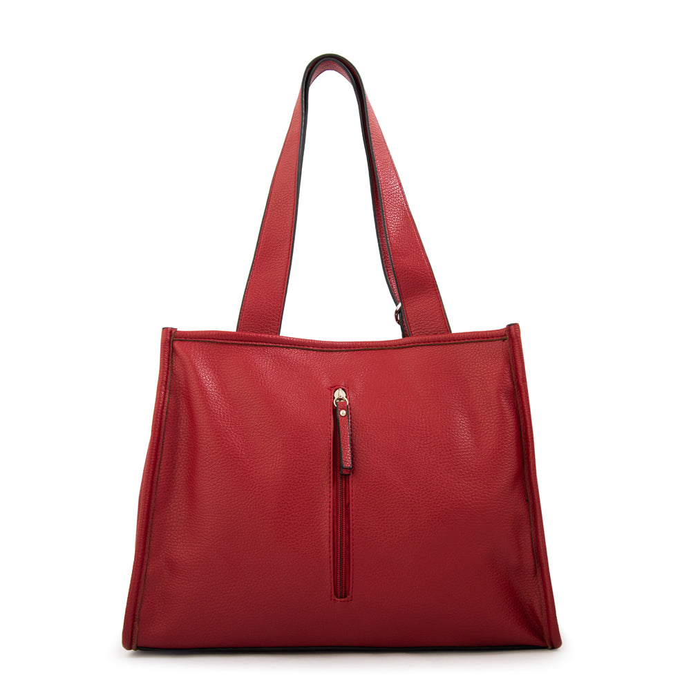 Cartera tote renatta mediana rojo oscuro
