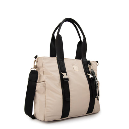 Cartera tote porta notebook elina grande blanco crudo