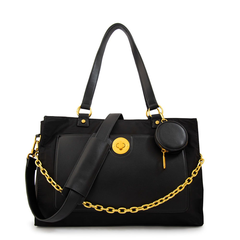 Cartera tote porta notebook nina negro