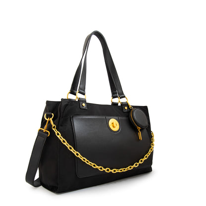 Cartera tote porta notebook nina negro