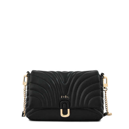 Cartera bandolera con tapa pequeña shannon negro