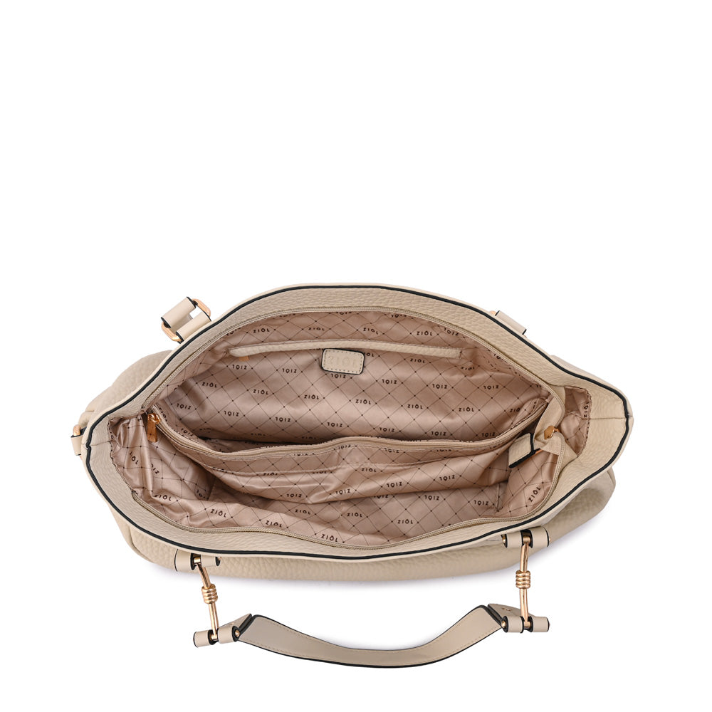 Cartera tote barbara grande blanco crudo