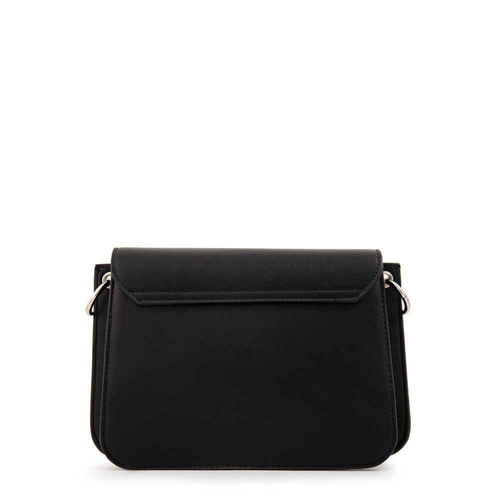 Cartera bandolera con tapa karina mediana negro