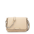 Cartera bandolera con tapa karina mediana blanco crudo
