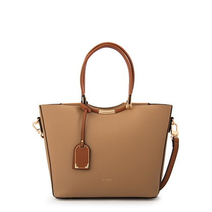 Cartera tote mandela grande beige oscuro