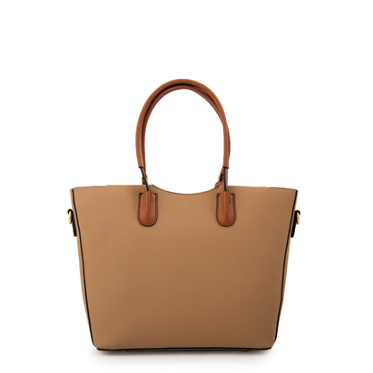 Cartera tote mandela grande beige oscuro