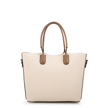Cartera tote mandela grande blanco crudo