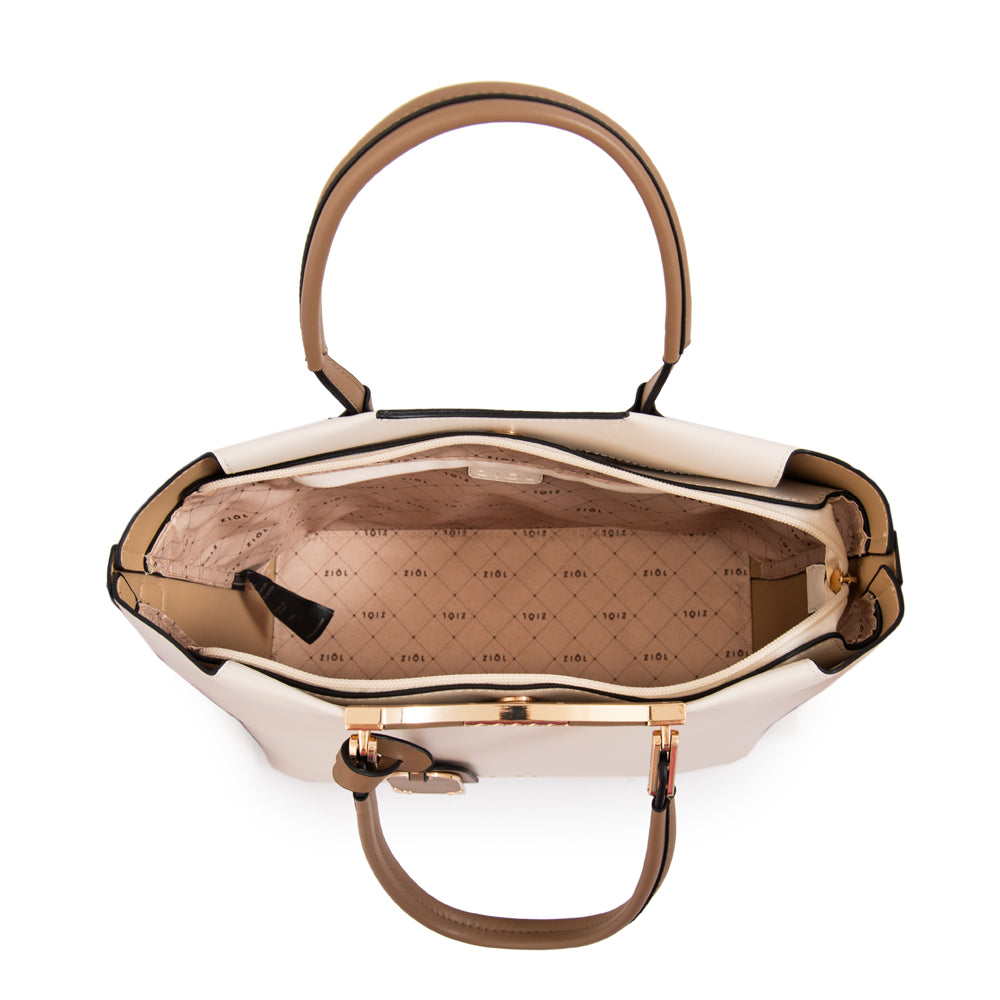 Cartera tote mandela grande blanco crudo