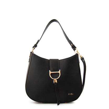 Cartera corte oval sarah mediana negro