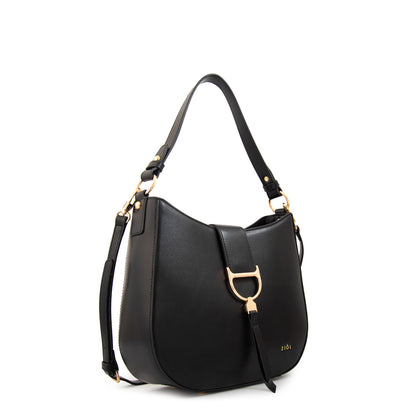 Cartera corte oval sarah mediana negro