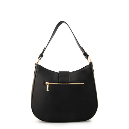 Cartera corte oval sarah mediana negro