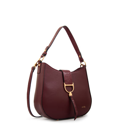 Cartera corte oval sarah mediana burdeo