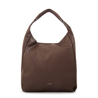 Cartera corte oval barbara grande café oscuro