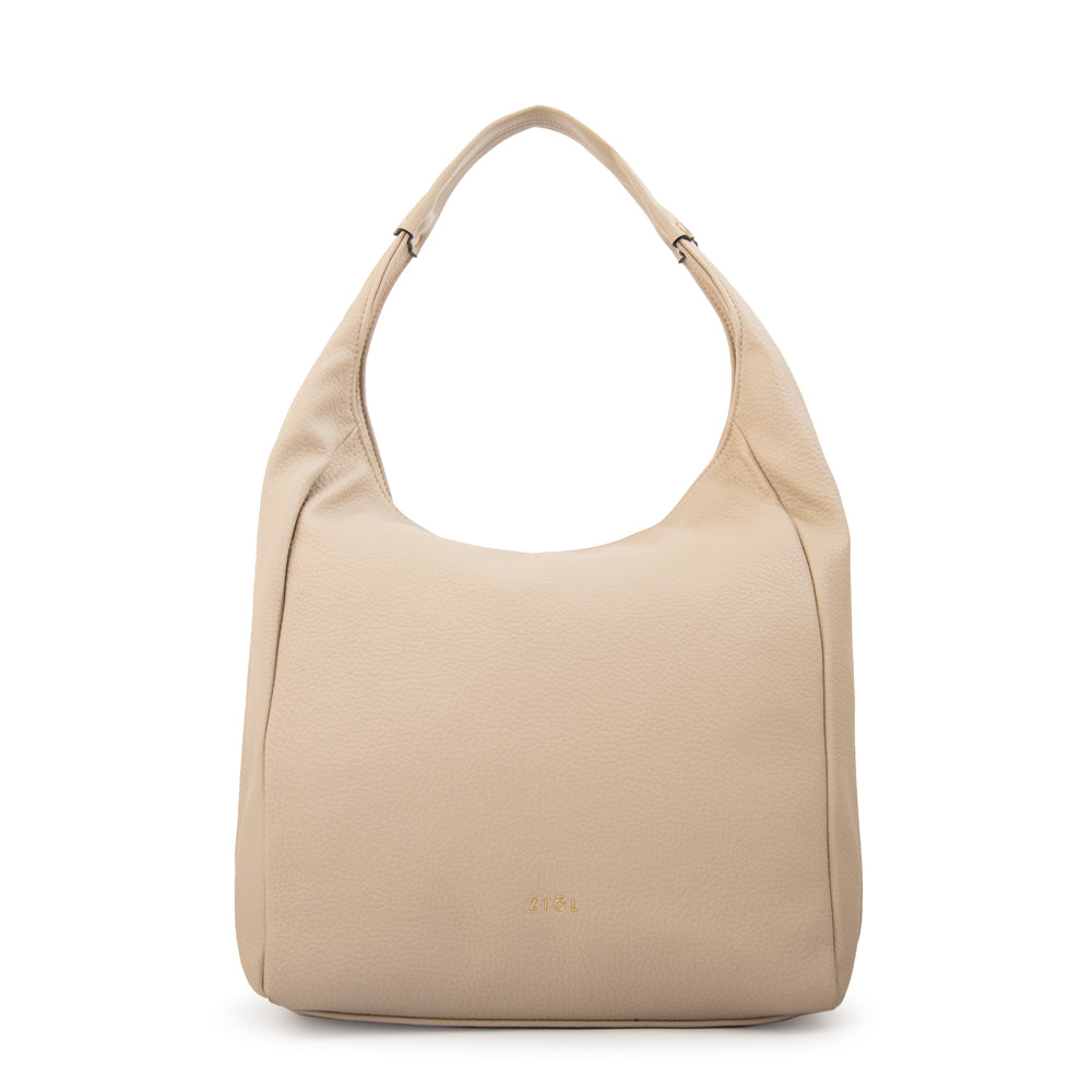 Cartera corte oval barbara blanco crudo