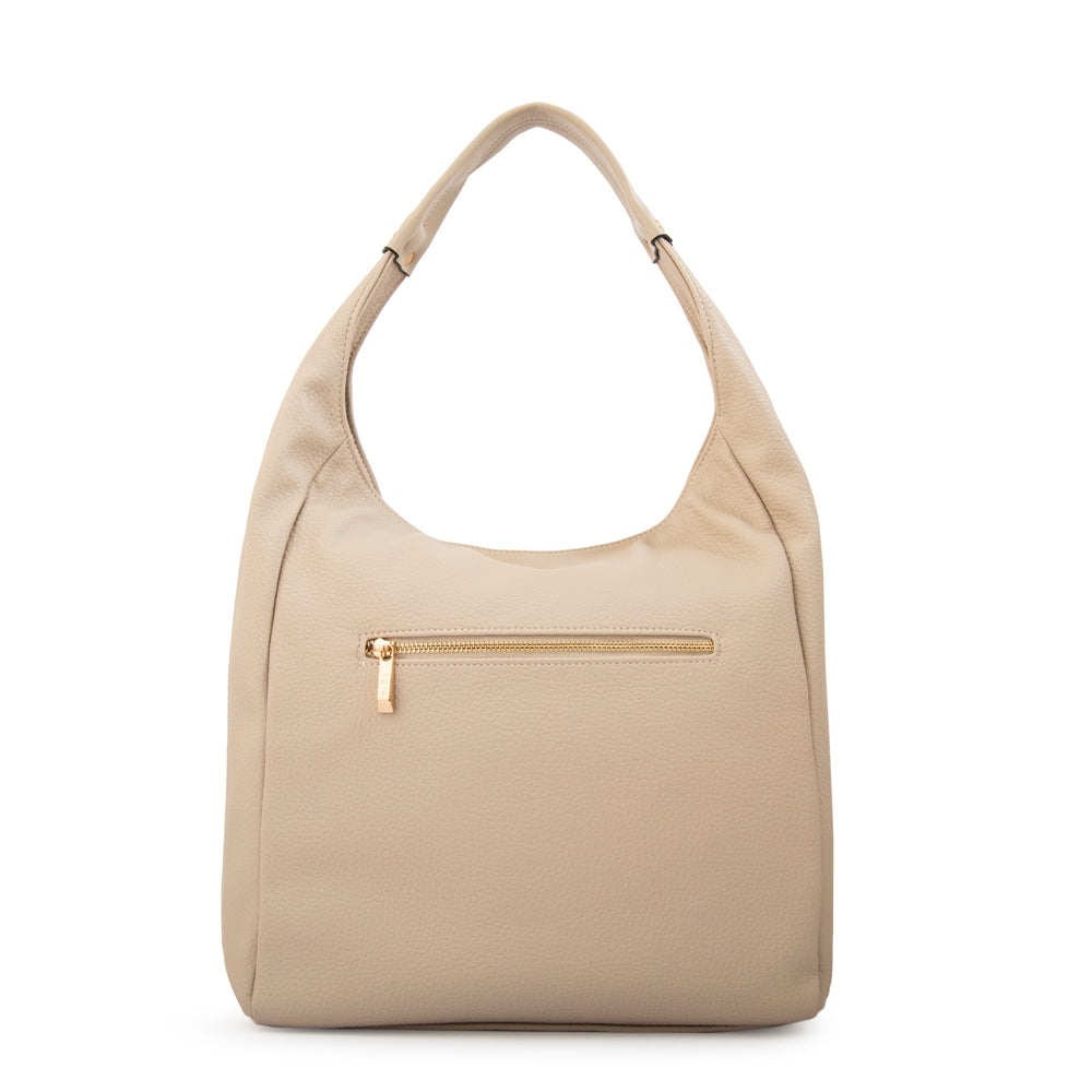 Cartera corte oval barbara blanco crudo